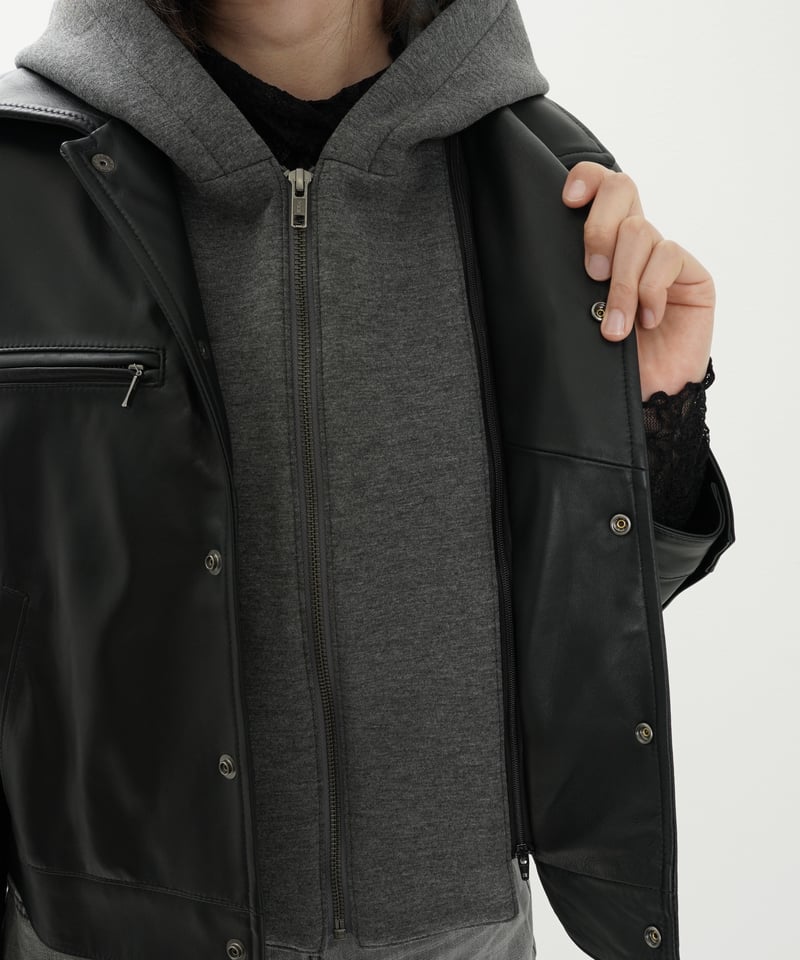 collection PRIVEE? 柔らかラムレザージャケット　40サイズ ラムレザー ステンカラー ジャケット（JKWSGA0304