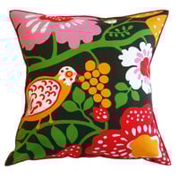 Blå Fågel  Red クッションカバー (45cm x 45cm)