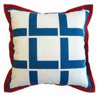 Linie Blue Frame クッションカバー (45cm x 45cm)