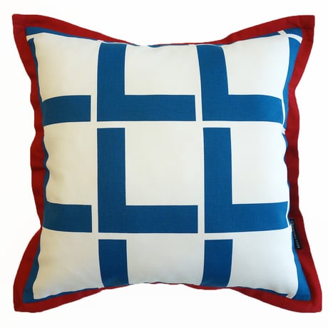Linie Blue Frame クッションカバー (45cm x 45cm)