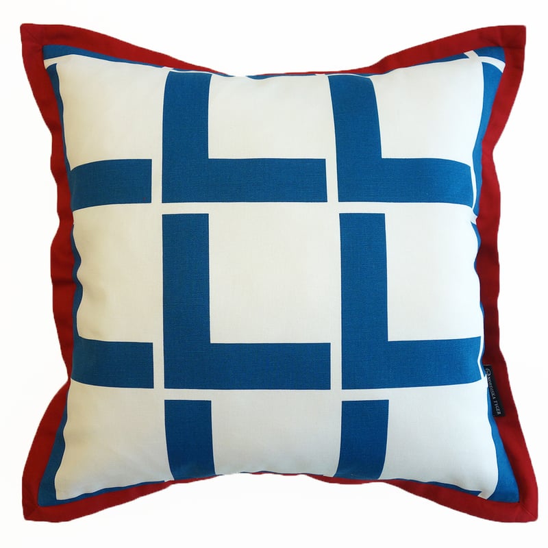 Linie Blue Frame クッションカバー (45cm x 45cm) | Nordi