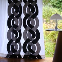 【フラットカーテン】Dubbelflatan Black Grey / 幅260cm(両開き) x 丈200cm / 納期2週間
