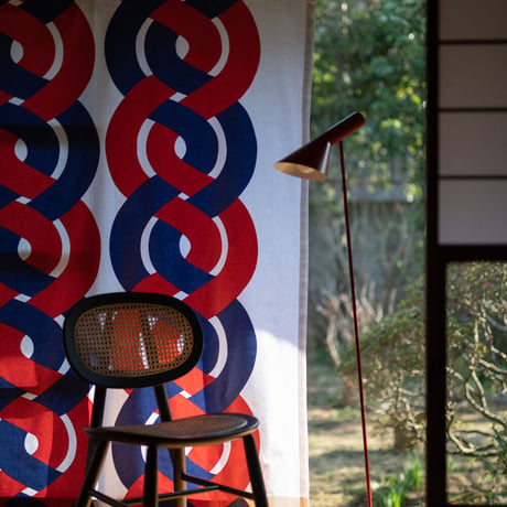 【フラットカーテン】Dubbelflatan Red Blue / 幅260cm(両開き) x 丈200cm / 納期2週間