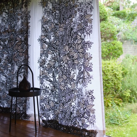 【フラットカーテン】Träd Grey / 幅260cm(両開き) x 丈200cm / 納期2週間