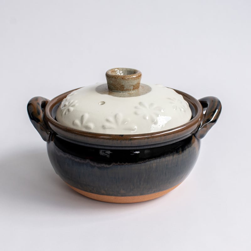 光泉釜　四日市萬古焼　土鍋　スープ鍋　花柄 スープ鍋（1〜2人用）花柄 全2色 | 光泉窯 -kosengama-