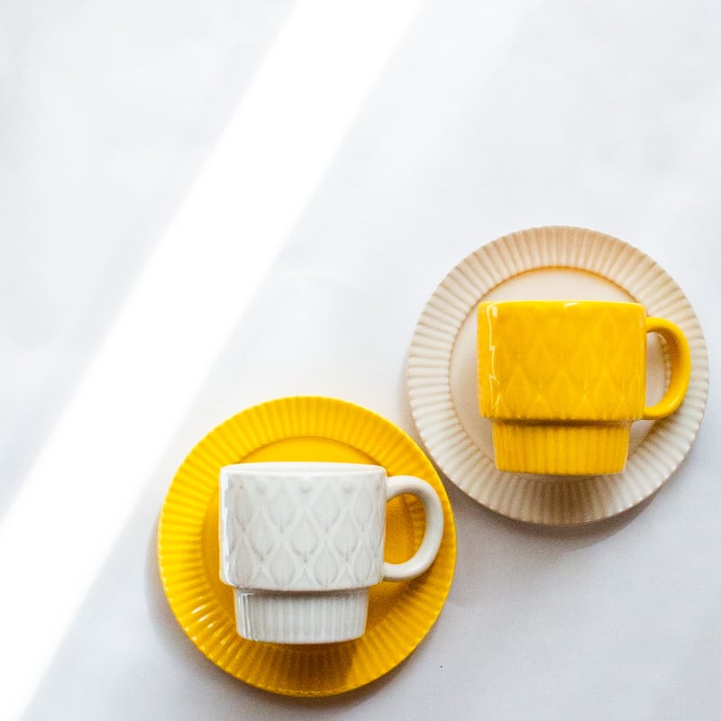 リーフ柄 レリーフ マグカップ 全6色 | 光泉窯 -kosengama-