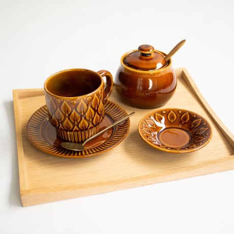 シュガーポット　大　茶　飴釉