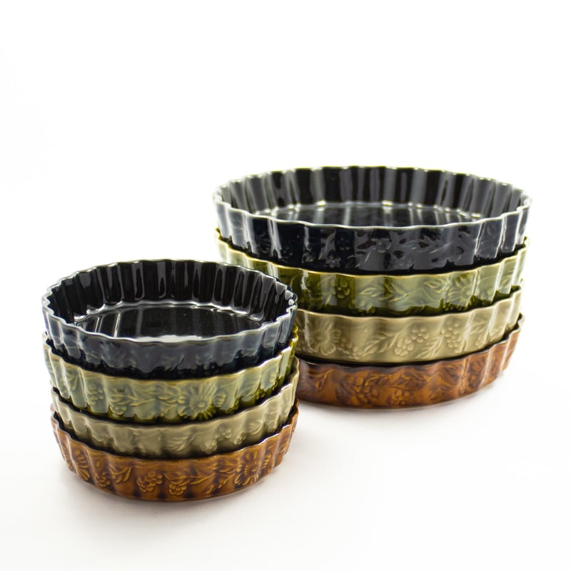 送料無料◆2024新品  マーガレット柄 -kosengama- 光泉窯 | 全4色 大 耐熱キッシュ皿 工芸品