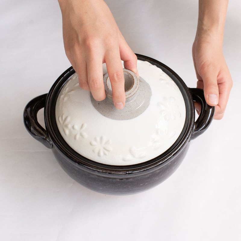 光泉釜　四日市萬古焼　土鍋　スープ鍋　花柄 スープ鍋（1〜2人用）花柄 全2色 | 光泉窯 -kosengama-