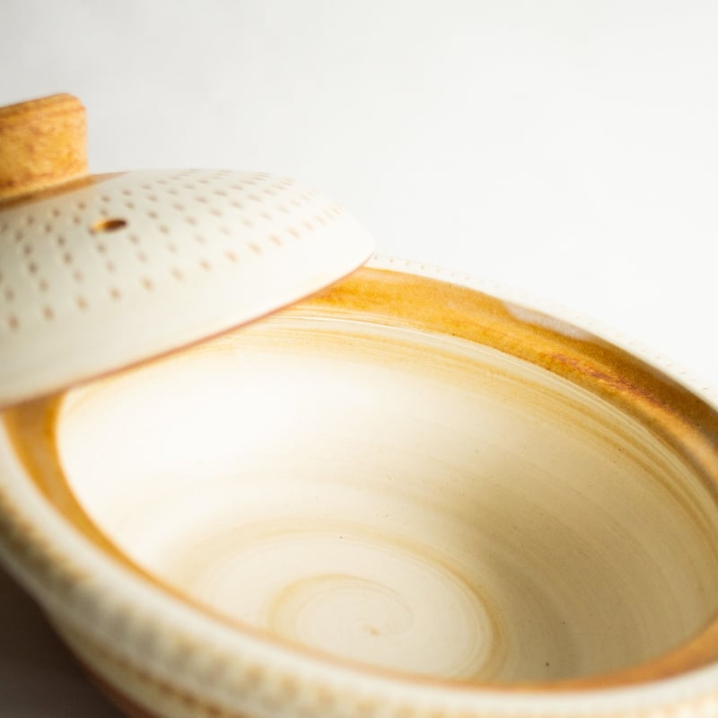 土鍋 9号（3〜4人用）トビカンナ/呉須丸紋 | 光泉窯 -kosengama-