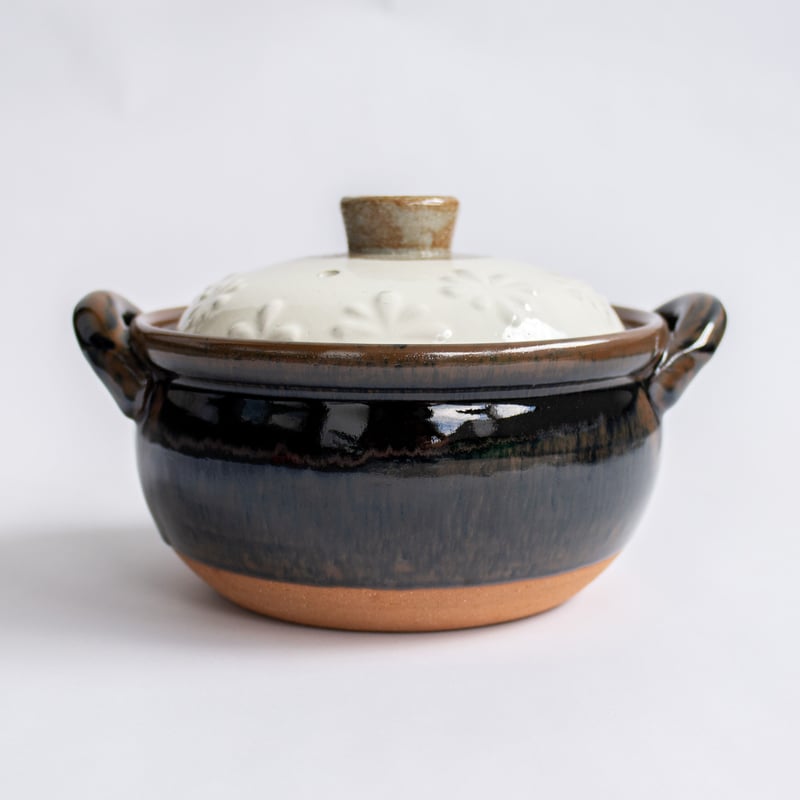 光泉釜　四日市萬古焼　土鍋　スープ鍋　花柄 ご飯鍋 2合炊き 花柄 全2色 | 光泉窯 -kosengama-