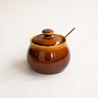 シュガーポット　大　茶　飴釉