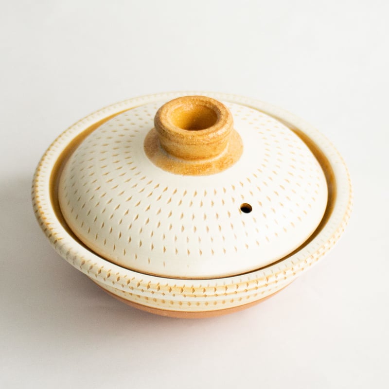 手作り　土鍋　9号 土鍋 9号（3〜4人用）トビカンナ/呉須丸紋 | 光泉窯 -kosengama-