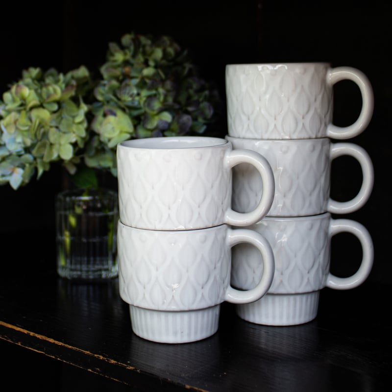 リーフ柄 レリーフ マグカップ 全6色 | 光泉窯 -kosengama-