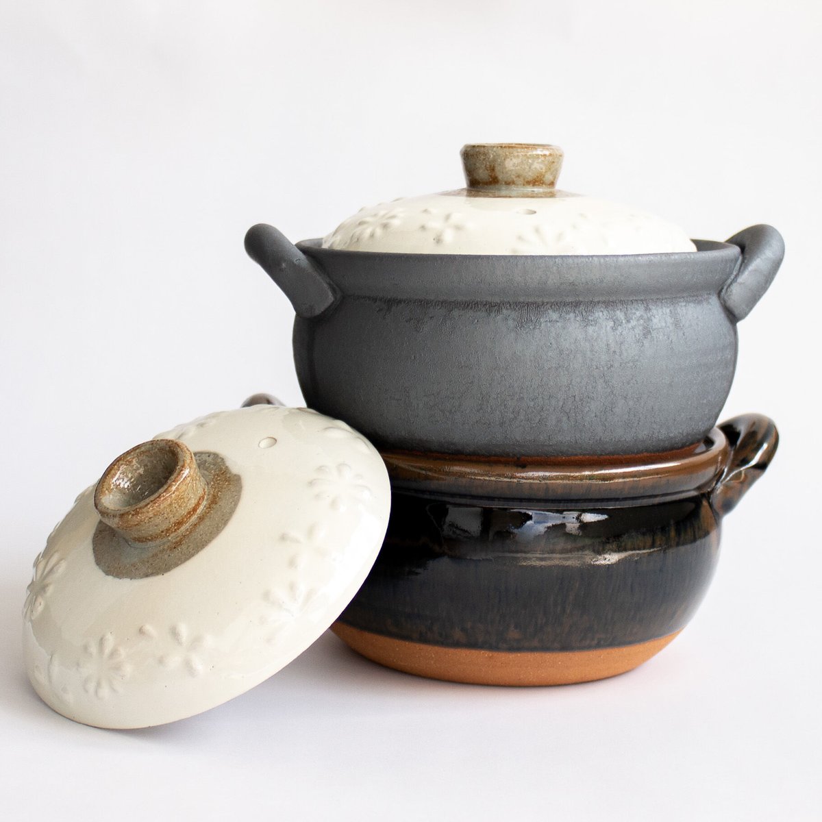 スープ鍋（1〜2人用）花柄 全2色 | 光泉窯 -kosengama-