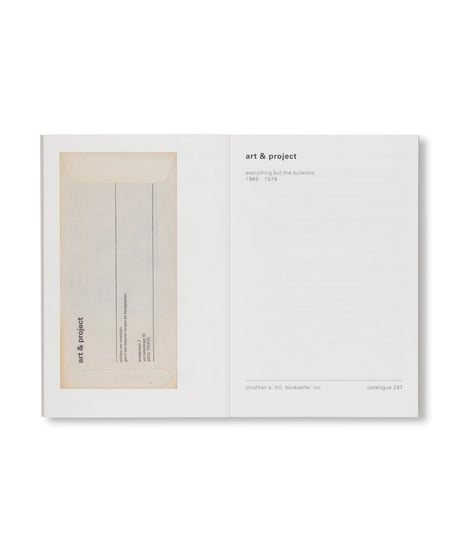 ART & PROJECT - EVERYTHING BUT THE BULLETINS 1968-1978 - CATALOGUE 247｜Art & Project