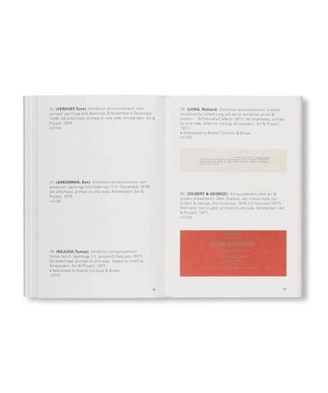 ART & PROJECT - EVERYTHING BUT THE BULLETINS 1968-1978 - CATALOGUE 247｜Art & Project