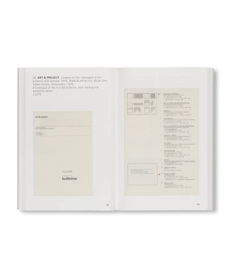 ART & PROJECT - EVERYTHING BUT THE BULLETINS 1968-1978 - CATALOGUE 247｜Art & Project