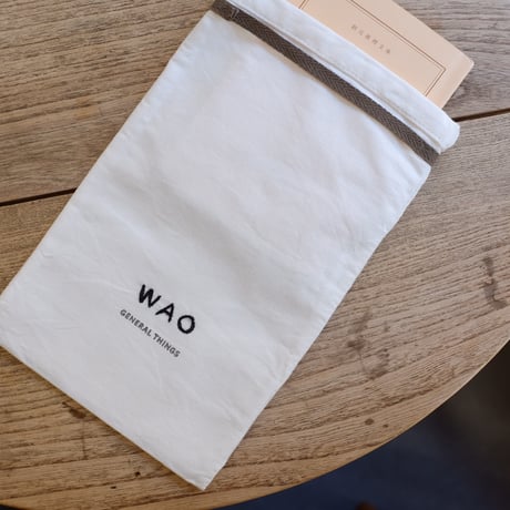 WAO刺繍入り文庫本サイズ便利袋　Paper Back Bag