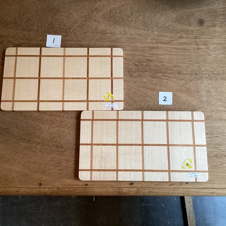 渡邊浩幸　寄木トレー　チェック小