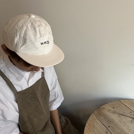 WAO刺繍入り帽子ホワイト