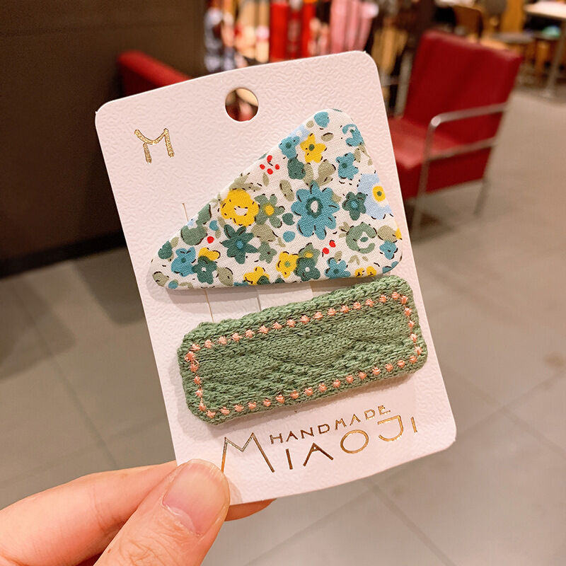 SALE】三角フラワーベビー刺繍ヘアピンセット | cheval