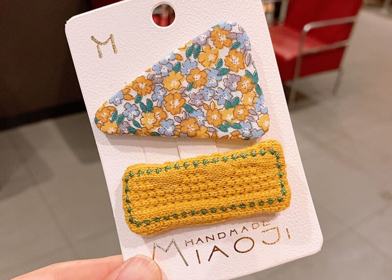 SALE】三角フラワーベビー刺繍ヘアピンセット | cheval