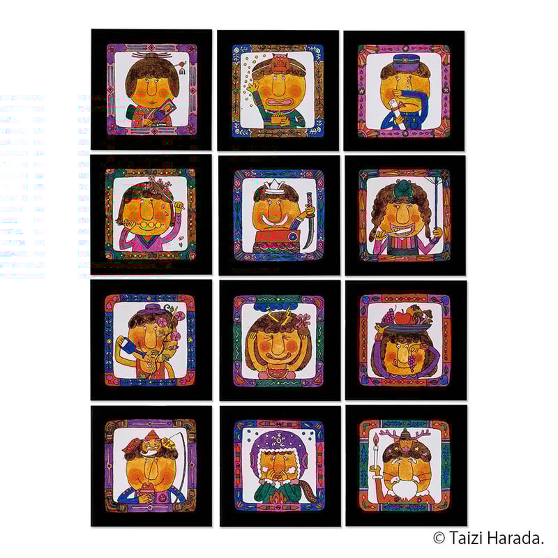 原田泰治】メッセージカード【黒】 | Taichan Shop