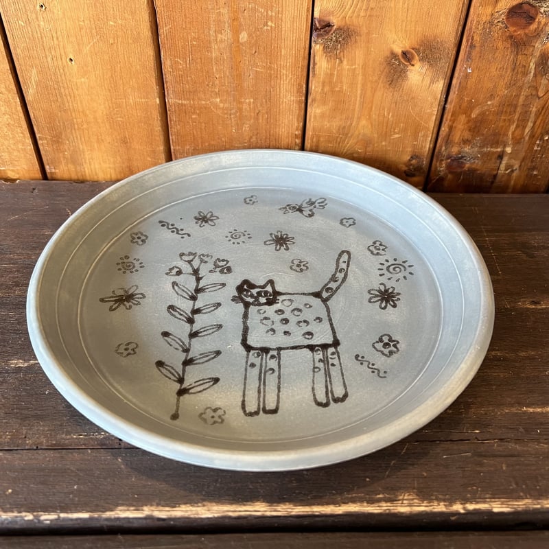 猫のイラスト皿 Louisville Stoneware 猫のイラスト皿 Louisville Stoneware