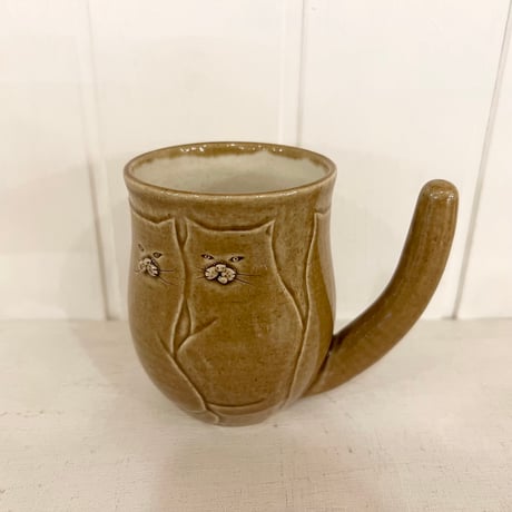 工房モノゴコロ　猫のマグカップ(BR) ５匹の猫　モ-25-3