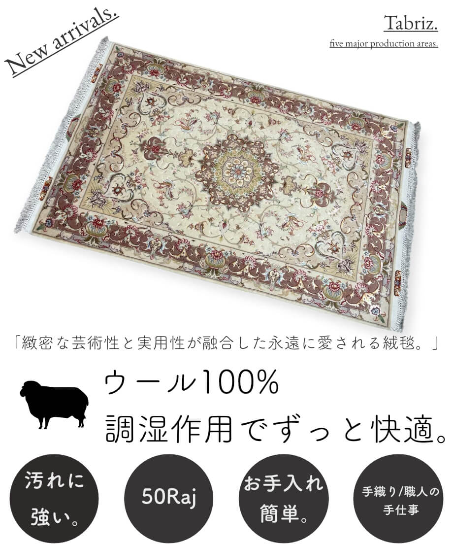 ▼【高級手織り】ペルシャ絨毯 217×138cm サイドプロテクション付 eep53-p01.jpg