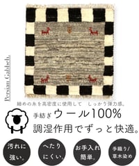 出展中 本物志向のイラン産  高密度  ペルシャギャッベ 手織り 272416 40cmx40cm