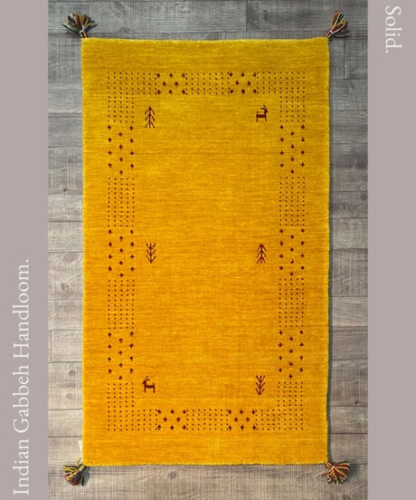 インドギャッベ 手機織り Solid GO 45cmx75cm~70cmx120cm