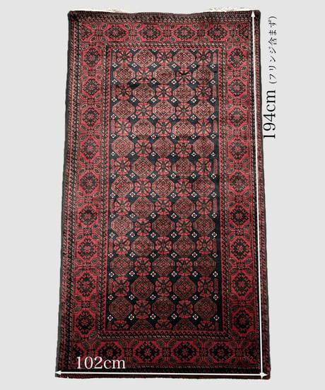 【出展中】トライバルラグ バルーチ 手織り 273785 102cmx194cm