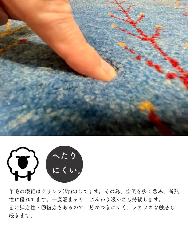 出展中】本物志向のイラン産 高密度 ペルシャギャッベ 手織り 272129