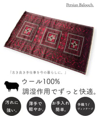 【出展中】トライバルラグ バルーチ 手織り 273772 118cmx204cm