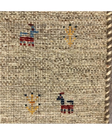 【出展中】本物志向のイラン産  高密度  ペルシャギャッベ 手織り 266353 40cmx40cm