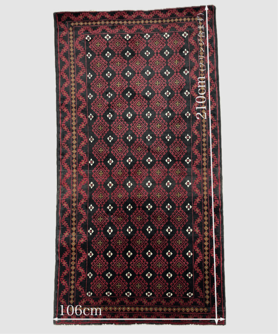 トライバルラグ バルーチ 手織り 280573/266 106cmx210cm | piece