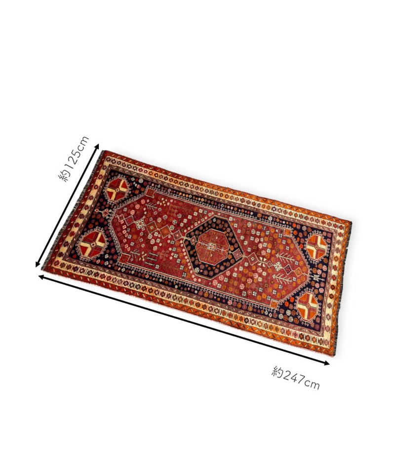 トライバルラグ シラーズ 手織り B531 125cmx247cm | piece of rug.