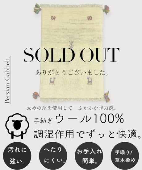 ペルシャギャッベ 手織り 265274 40cmx60cm