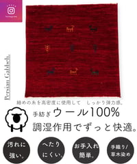 【出展中】本物志向のイラン産  高密度  ペルシャギャッベ 手織り 265713 40cmx40cm