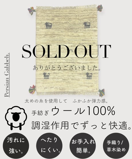ペルシャギャッベ 手織り 263427 40cmx60cm