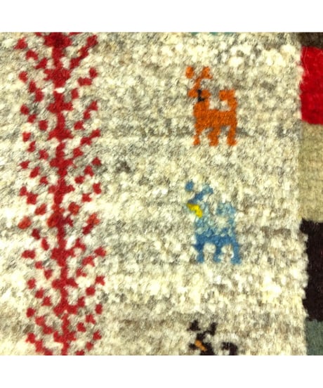 【出展中】本物志向のイラン産  ペルシャギャッベ 手織り 263433 40cmx60cm