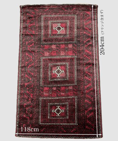 【出展中】トライバルラグ バルーチ 手織り 273772 118cmx204cm
