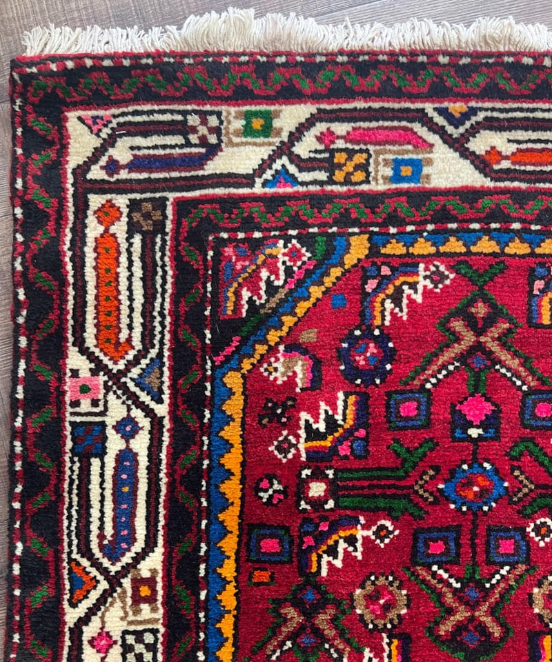 高品質  ペルシャ庭園  手織り 絨毯 ペルシャ絨毯 手織りハマダン 270782 110cmx151cm | piece of rug.