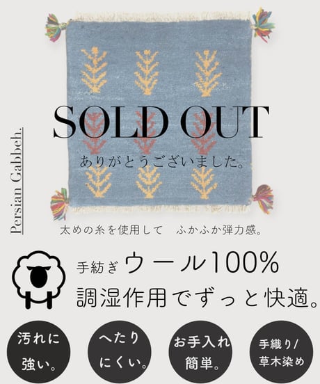 ペルシャギャッベ 手織り 269120 40cmx40cm