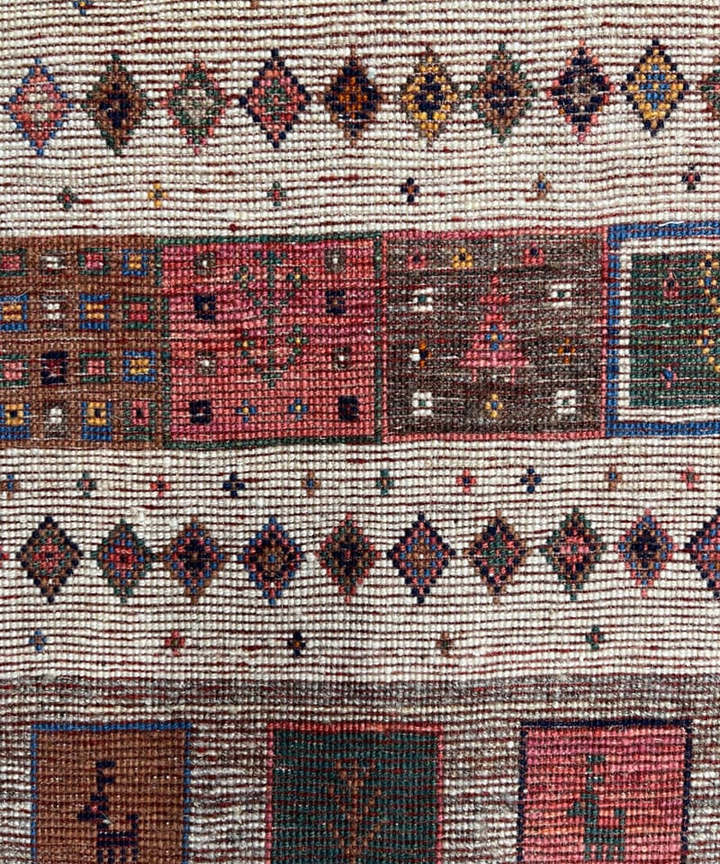 手織りギャッベ ペルシャラグ 84cm カシュクリ イラン シラーズ産 ギャベ 手織りギャッベ ペルシャラグ 84cm カシュクリ イラン シラーズ産 ギャベ