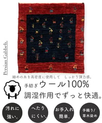 出展中 本物志向のイラン産  高密度  ペルシャギャッベ 手織り 266137 40cmx40cm