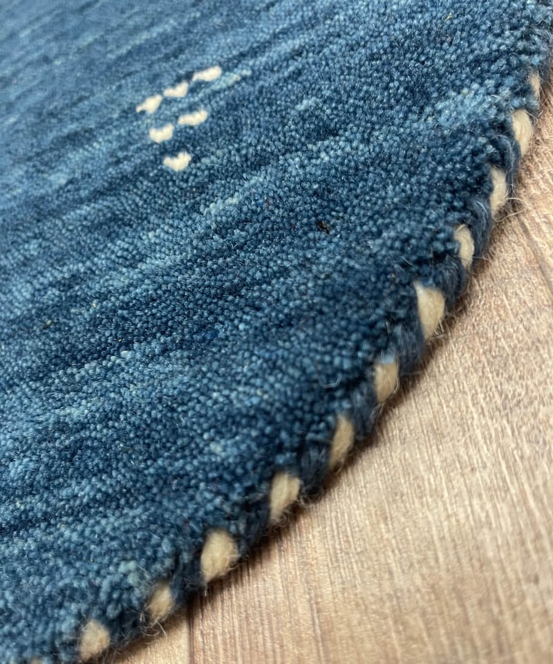 インドギャッベ インドギャッベ 手機織り マル BL 40cmR | piece of rug.