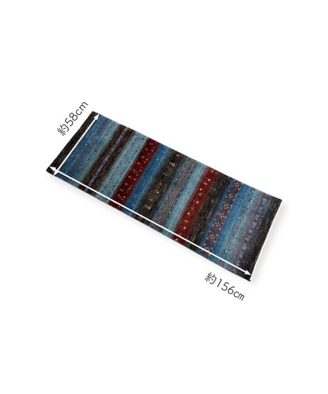 【出展中】本物志向のイラン産  高密度  ペルシャギャッベ 手織り 277952 58cmx156cm
